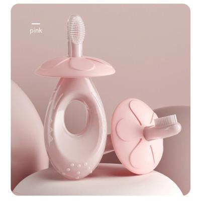 China Reusable High Quality Soft Silicone Chewable Baby Training Toothbrush for sale