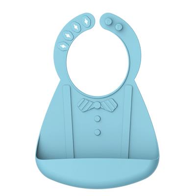 China 2020 New Design Reusable Silicone Baby Adjustable Soft Waterproof Printed Bibs for sale