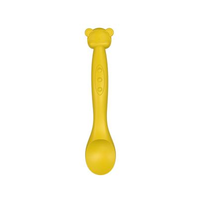 China BPA Free Cunite Factory Directly Sell Food Grade Silicon Baby Training Spoon for sale