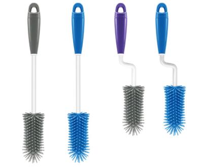 China New Design Sustainable Bottle Brush Baby Long Handle Silicone Cleaning Brush For Bottles for sale