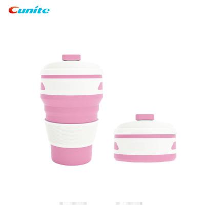 China Sustainable High Quality Eco - Friendly Folding Silicone Branded Reusable Coffee Cup Mug for sale