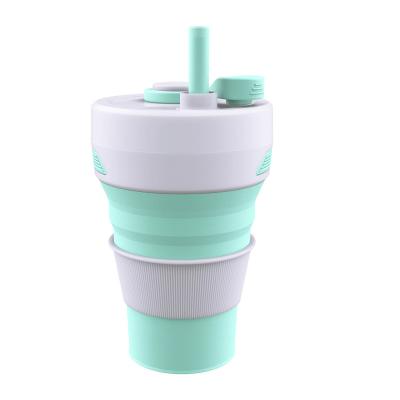 China New Arrival Viable Collapsible Silicone Coffee Cup Reusable Travel With Custom Logo for sale