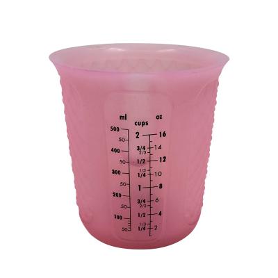 China Viable high quality measuring cup, precise transparent portable soft silicone milk visual semi-permeable cup for sale