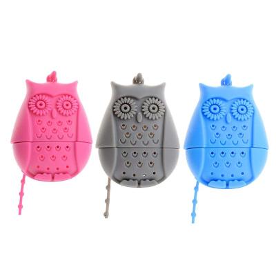 China Wholesale Viable Cute Home Silicone Owl Tea Strainer Cartoon Owl Shaped Tea Maker Strainer Silicone Tea Infuser for sale