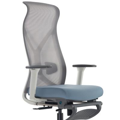 China Extendable Adjustable High Back Mesh Swivel Computer Reclining Ergonomic Lunch Break Office Chair With Footrest for sale