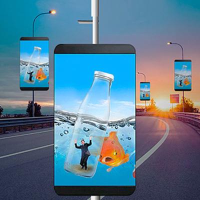 China Outdoor Pole-mounted Street LED Displays IP65 Remote Control Intelligent Monitoring zu verkaufen