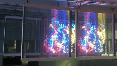 China High Resolution Transparent Video Glass Screen , P20 DIP 346 Outdoor Led Panel for sale