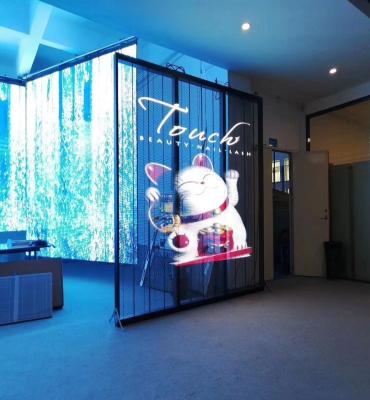 China Transparent LED video wall commercial advertisment on glass wall etc for sale