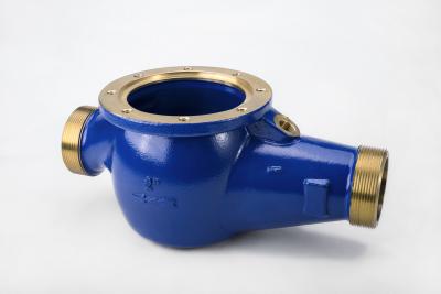 China El cuerpo azul del metro de la corriente del color modificó el cuerpo DN 15-DN 50 del adaptador para requisitos particulares del contador del agua en venta