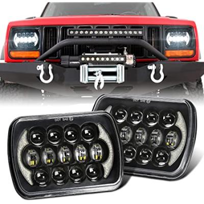 China New Aurora Designs 85W 5x7 LED Rectangular Headlight/DRL Headlight with DRL for Jepp for sale