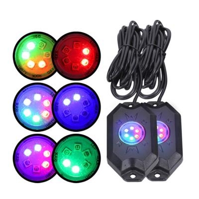 China RGB Rock Light 4 Pods 8 Pods RGB Rock Lights with App and Remote LED Rock Light for sale