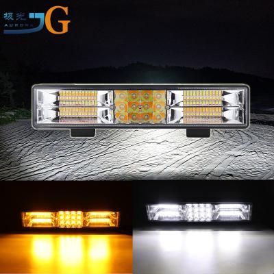 China 12 Inch 60W 12 Inch White And Amber Dual Color Strobe Warning LED Light Bar for sale