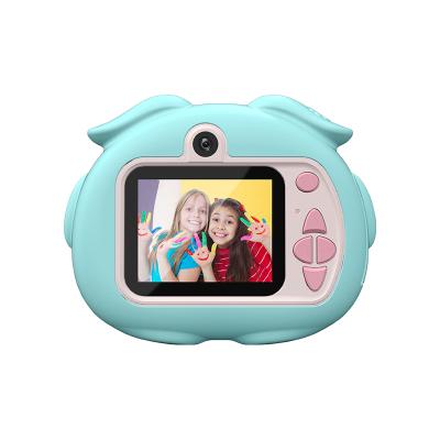 China New Design Pig Cartoon Pig Camera For Kids Real Camera Double Lens Kids Photo Camera for sale