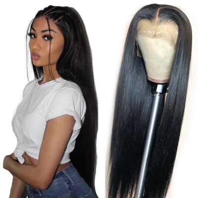 China Natural Straight Remy Hair Wigs Brazilian Straight 4*4 Glueless Front Lace Human Hair Wig Colored for sale