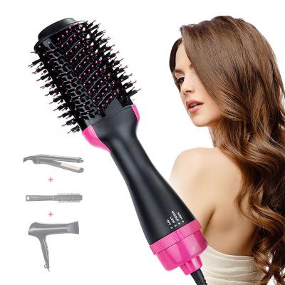 China Nondisposable 3 in 1 One Stage Hair Dryer Negative Ionic Electric Hair Curler Straightening Brush Comb for sale