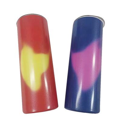 China New Design 20oz Stainless Steel Sublimation Viable Heat Sensitive UV Coloring Changing Tumbler With Straw for sale