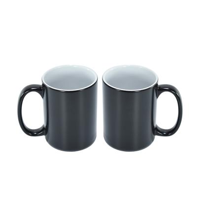 China Viable 15oz Sublimation Blanks Water Porcelain Mug Tumbler , Newly DIY 15oz Matte Ceramic Black Mug for sale