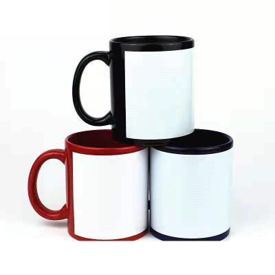 China New Arrival 11oz Piece Viable Irregular Heat Transfer Printing Sublimation Masks Ceramic Mugs With Handle for sale