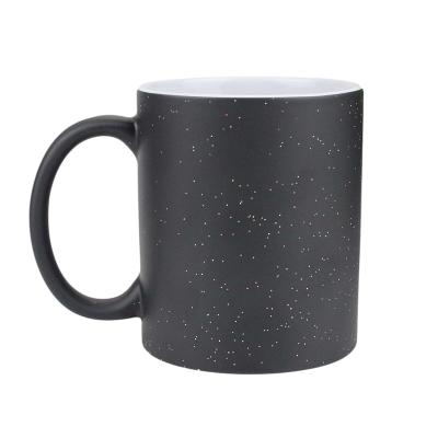 China High Quality Viable Glitter 11oz Glitter Shining Color Sublimation Heat Sensitive Changing Magic Ceramic Coffee Mug for sale