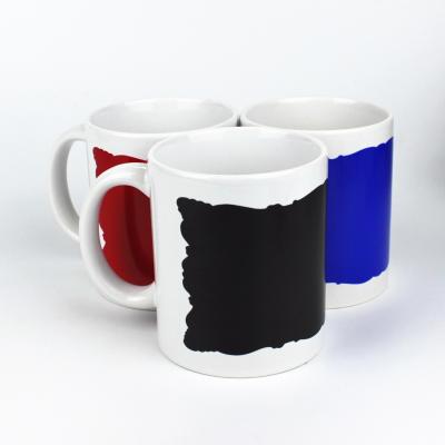 China New Product 11OZ Sublimation Mug Mugs Viable Color Changing Partially Magical Sublimation Ceramic Mug With Handle for sale