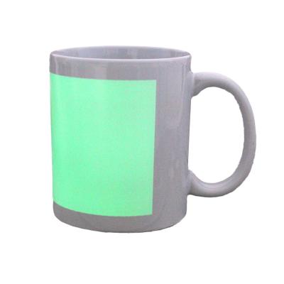 China Amazon Success 11oz Sustainable Fluorescence Custom Printable Sublimation Masks White Ceramic Mug With Handle for sale