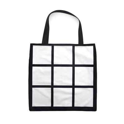 China Other Custom 9 Panel PET Sublimation Tote Bag Blank DIY 9 Photos Printing Sublimation Tote Bag for sale