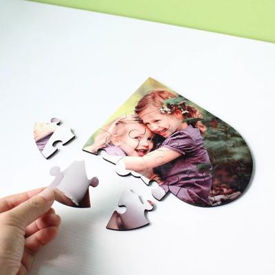 China Hot Selling Eco-friendly MDF Games Educational Toy Heart Shape Wood Sublimation Custom Blank Adult Wooden Puzzles for sale