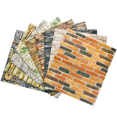 China Cheap diy wallpaper for sale self adhesive wall tiles foam 3d brick wallpaper walls home decoration hot color wallpaper wholesale for sale