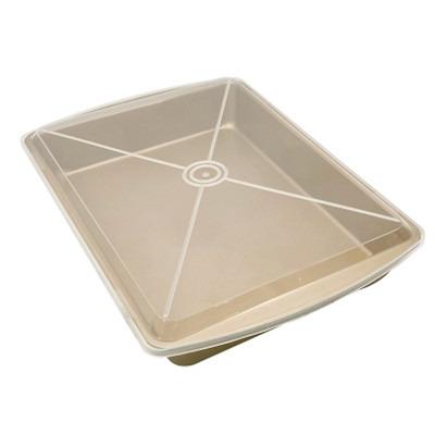 China Sustainable Konoto Tray, Bakeware -- Carbon Steel Non-Stick Rotisserie Pan with Lid, Cake Container with Plastic Cover to Keep Food Fresh for sale