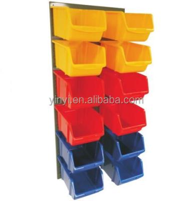 China Sustainable Wall Mounted Steel Board Plastic Parts Storage Box for sale