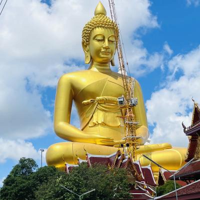 China Estatua de Buda de bronce grande Estatua de Buda de oro gigante al aire libre Tamaño H71m en venta