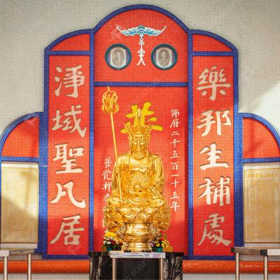 China 1.8M hohe Bronzengestalt des sitzenden Buddhas Goldblatt Bronzengestalt des Buddhas zu verkaufen