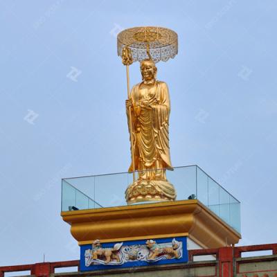 China 4.5M High Big Buddha Statue Outdoor Large Customized Gold Leaf Finish for sale