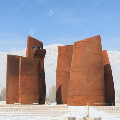 China 18M High Customized Grote Corten Steel Gevel Architectuur Malan Spirit Te koop