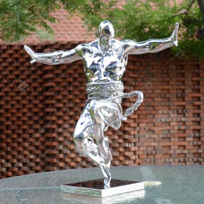 China Cast Stainless Steel Figure Sculpture , Contemporary Outdoor Metal Sculpture Kung Fu Theme for sale