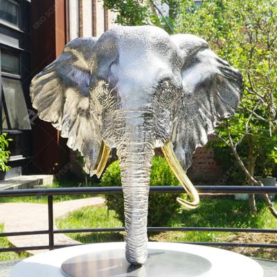 China Collection Metal Cast Sculpture , Contemporary Large Metal Elephant Statue for sale