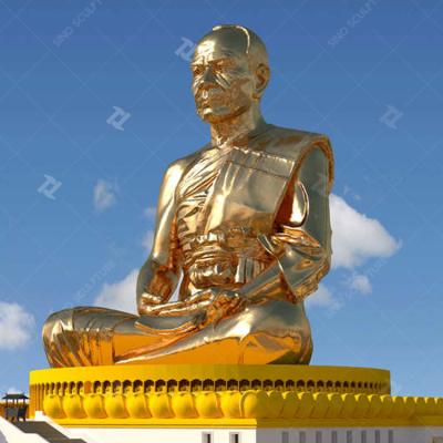 China Giant Bronze Buddha Statue Customized Spray Paint Finish With Gold Leaf Surface for sale