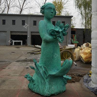 China Persoonlijke grootte, op maat gemaakt, gegoten bronzen beeld voor buitenversiering Te koop