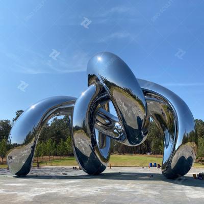 China Large Outdoor Stainless Steel Sculpture With Highly Mirror Polished Finish for sale