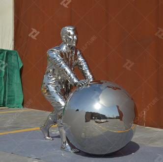 China Figura de escultura de aço inoxidável e globo por polir de fundição à venda