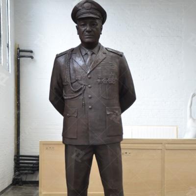 China Bronze Sculpture Lifesize Army General with Patinated for sale