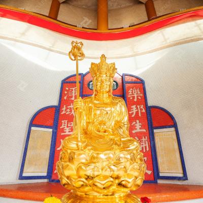 China Gouden blad brons zittende Ksitigarbha Bodhisattva standbeeld Te koop