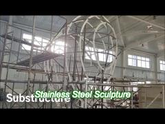 3.5m high mirror stainless steel sculpture love me hand forging