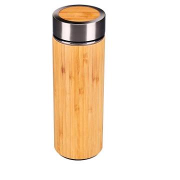 China Custom Wuyi Hongtai Stainless Steel Tumbler Thermos Bamboo Triple Wall Sustainable Bottle Bamboo Bottle for sale