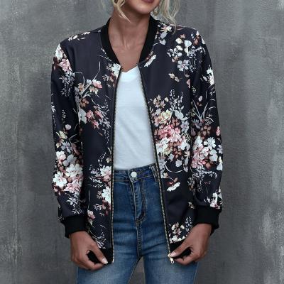 China Winter women's casual jacket coat floral print sublimation camouflage zippers jacket coat waterproof wholesale women's bomber jacket clothing for sale