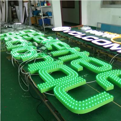 China Dot ligth with blinking animation green color exposed dot blinking light led stainless steel dot light channel letter sign for sale