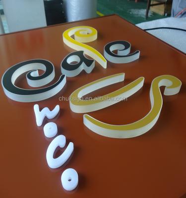 China Outdoor Buildings 3d Light Box Cafe Logo Sign LED Signboard for sale