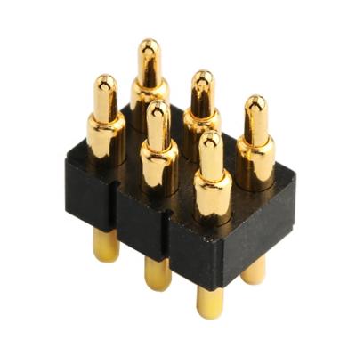 China Power SMT 6 Pin Pogo Pin Connecter Male 2 Spring Row Magnetic Pogo Connector for sale