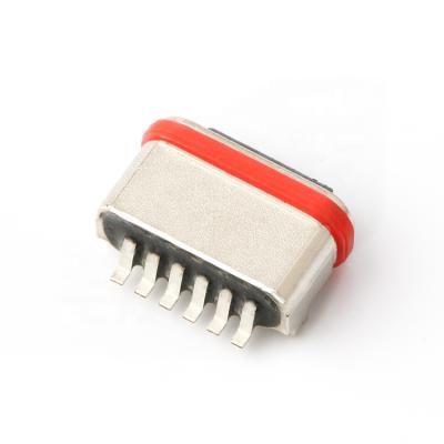 China Type-C Female 6 Waterproof Type-C Male Connector SMT USB Connector A817 Connector for sale