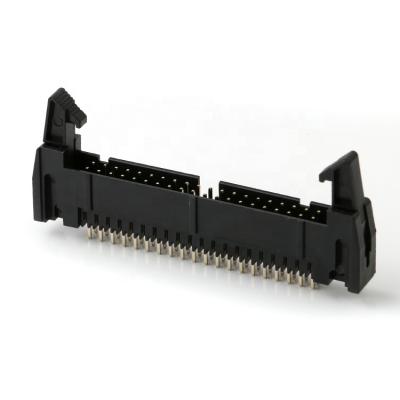 China PCB Wrapped 254mm Pin Header 2.54mm Pitch Dual Rows DIP IDC Buckle Vertical Female 40 PIN Pin Header for sale